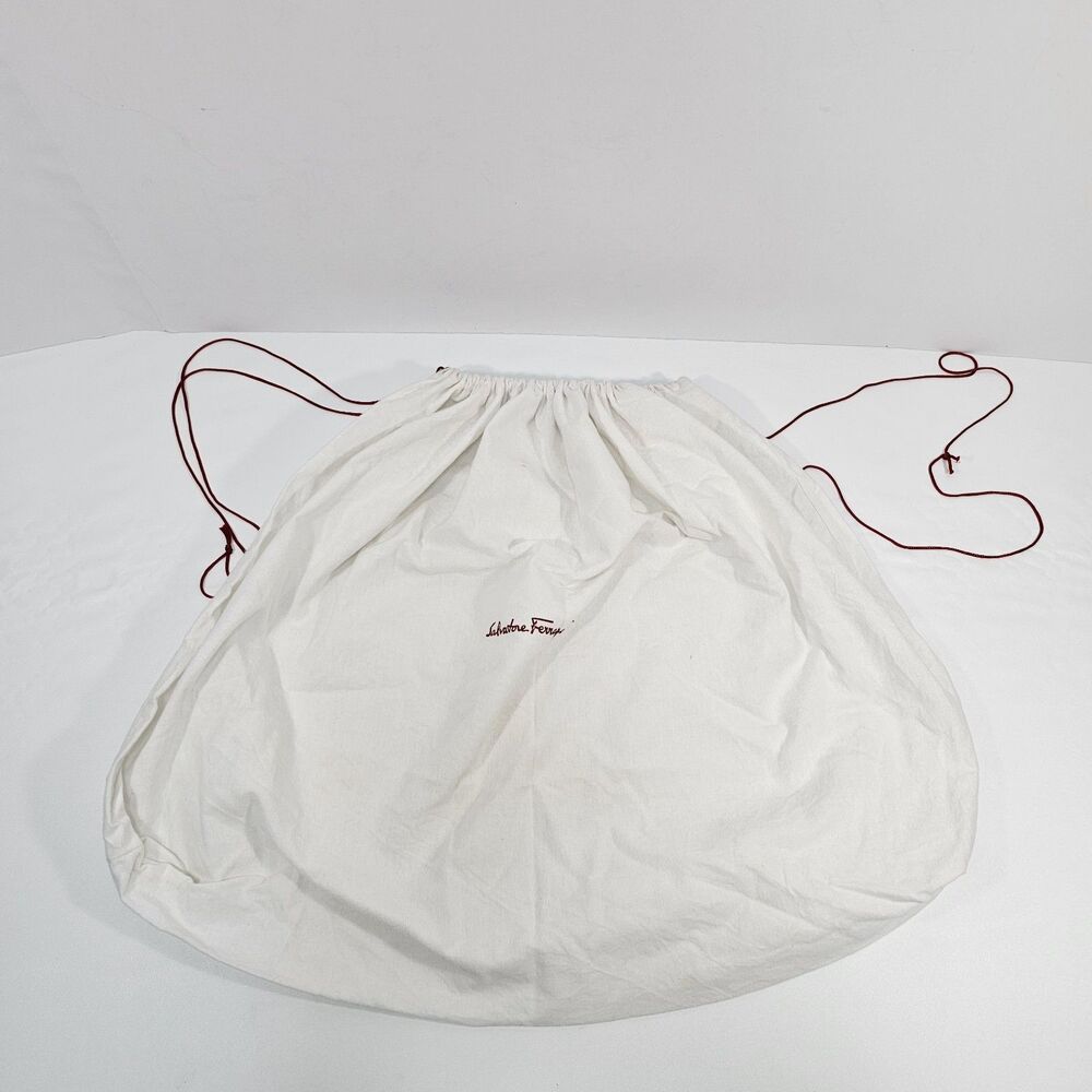 Salvatore Ferragamo Extra Large White Cotton Drawstring Dust Bag 29” x 20”